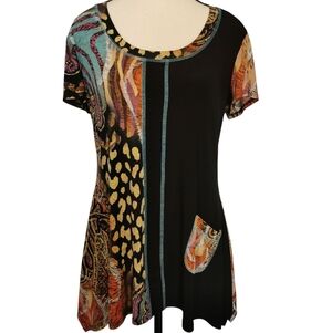 Frank Lyman Short Sleeve Scoop Neck Fit And Flare Blouse - Sz 8